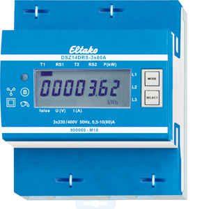Eltako RS485 bus wireless three-phase energy meter DSZ14DRS-3x80A MID with display, MID approval