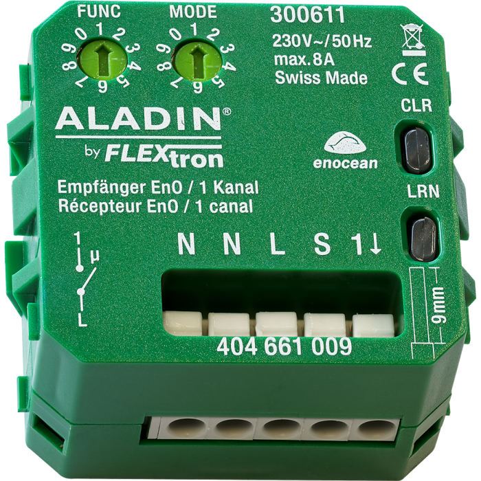 ALADIN EnO receiver, 1-channel / 230V / with cabeling input / 300611