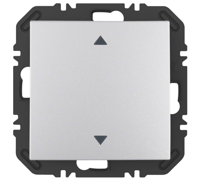 Enocean wall transmitter module with rocker switch and arrow symbol, BX, matt aluminum