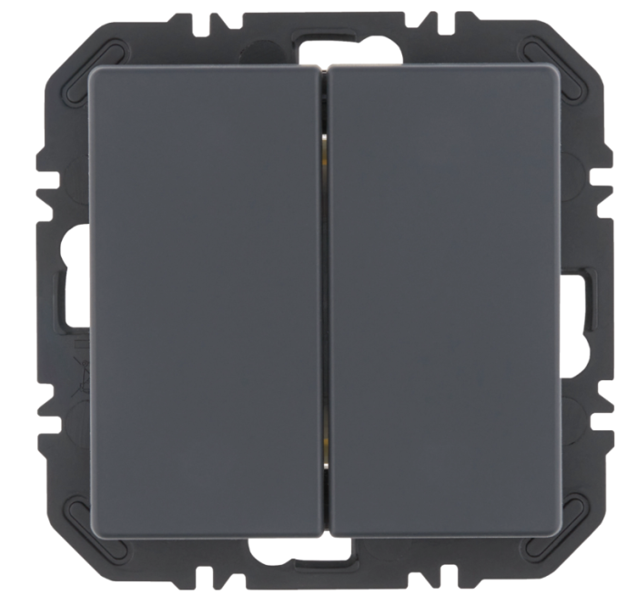 Enocean wall transmitter module with 2-way rocker, Qx, anthracite velvet