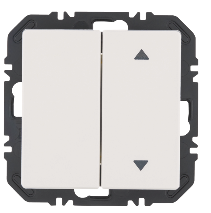 EnOcean wall transmitter module with rocker, 2-way, one-sided with arrow symbol, QX, pw gl.