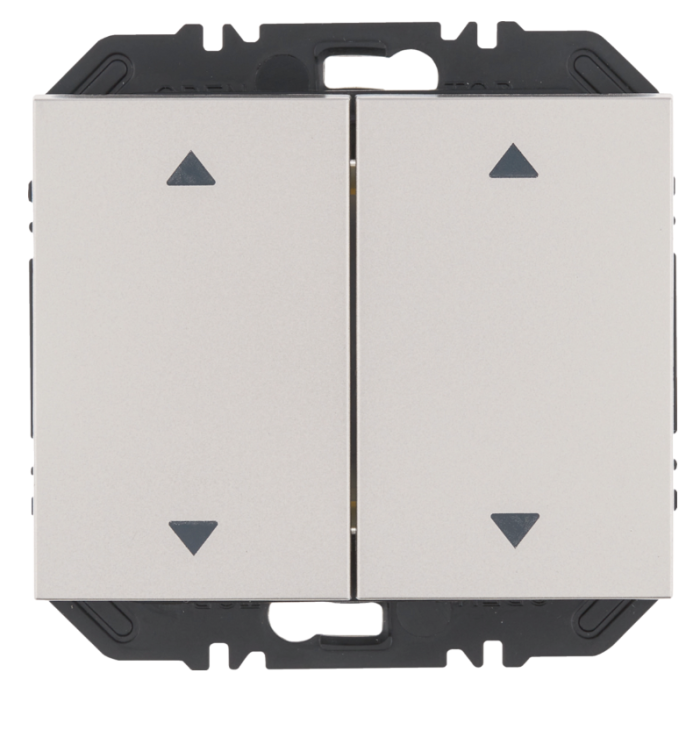 Enocean wall transmitter module with 2-way rocker switch with arrow symbol, K.5, stainless steel