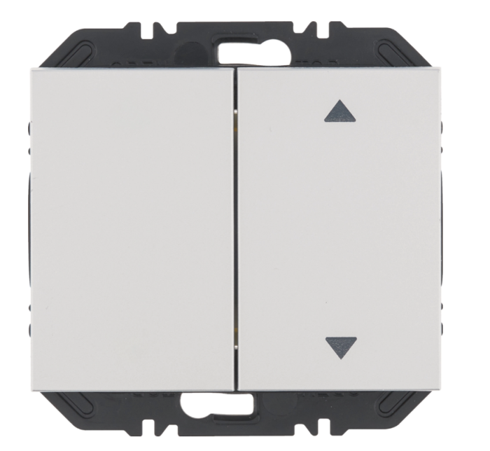 Wall transmitter module Enocean with rocker 2-way one-sided with symbol arrows, K.5, aluminum