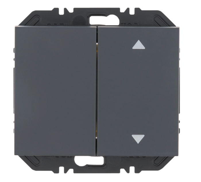 Wall transmitter module Enocean with rocker switch 2-way one-sided with arrow symbol, K.1, anthracite matt