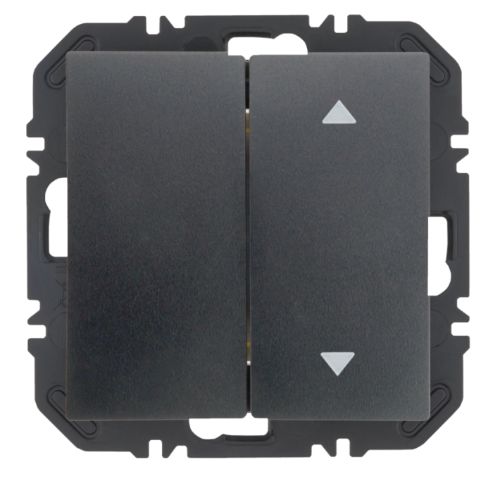 Enocean wall transmitter module with 2-way rocker switch with arrow symbol, S.1, anthracite matt