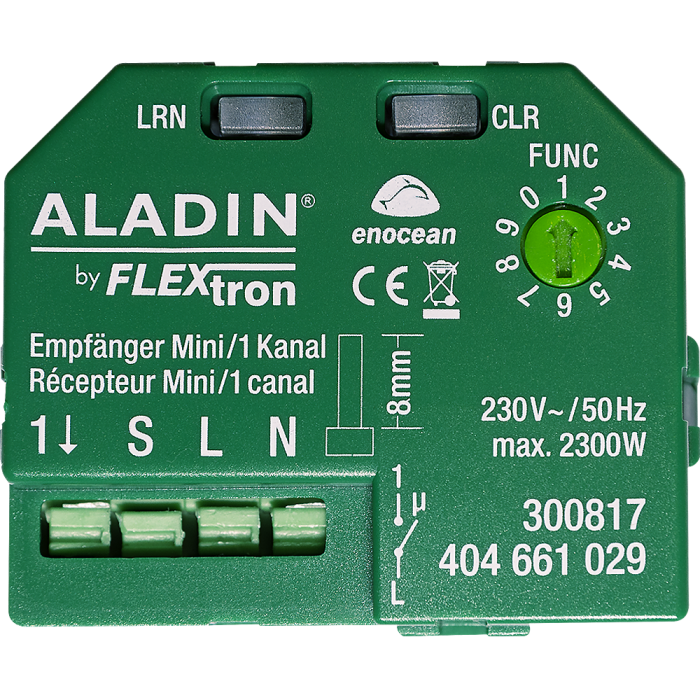 ALADIN receiver Mini, 1-channel / 230V / with extension input / 300817