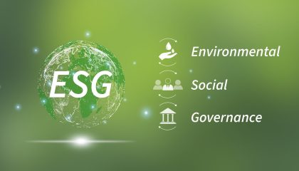 ESG framework showing Environmental, Social and Governance pillars in sustainable smart buildings